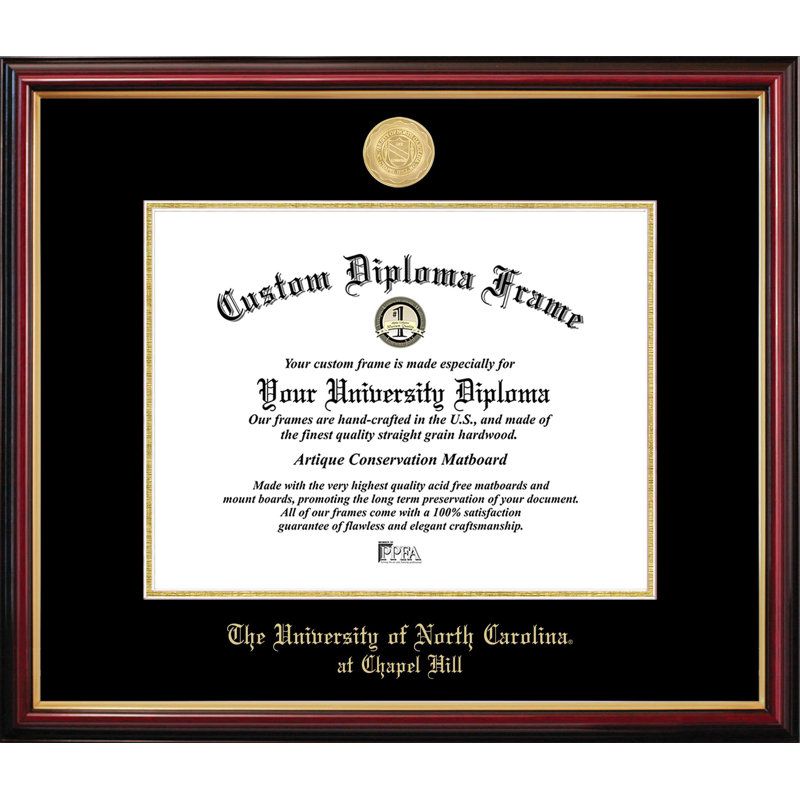 University of North Carolina Petite Diploma Frame, 14" W x 11" H, NCAA North Carolina