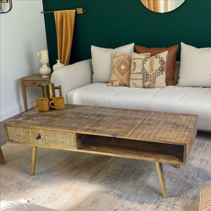 Solid Wood Coffee Table with Storage