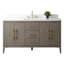 Meuble-lavabo simple 60 po avec plateau en marbre Chambery-100737603-100737604