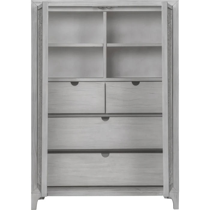 Commode boho chic en blanc délavé (2024)