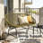 52 Inch Mid-Century Modern Outdoor Patio Rattan Love Seat-1914310608