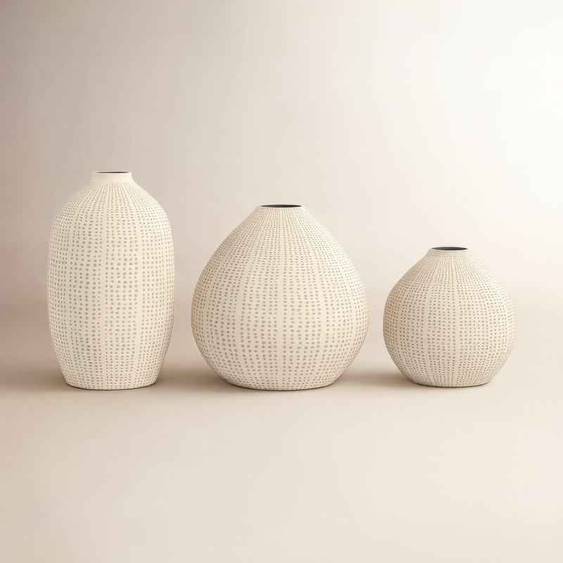 Ilma Stoneware Table Vase, Beige
