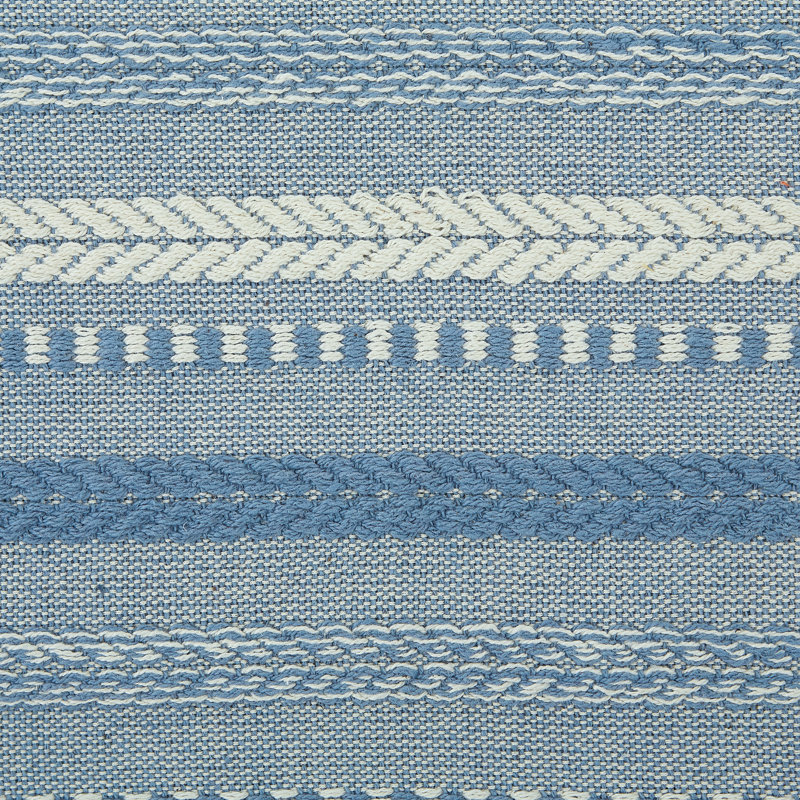 Leore Striped 100% Cotton Table Runner, 72" x 15", Blue