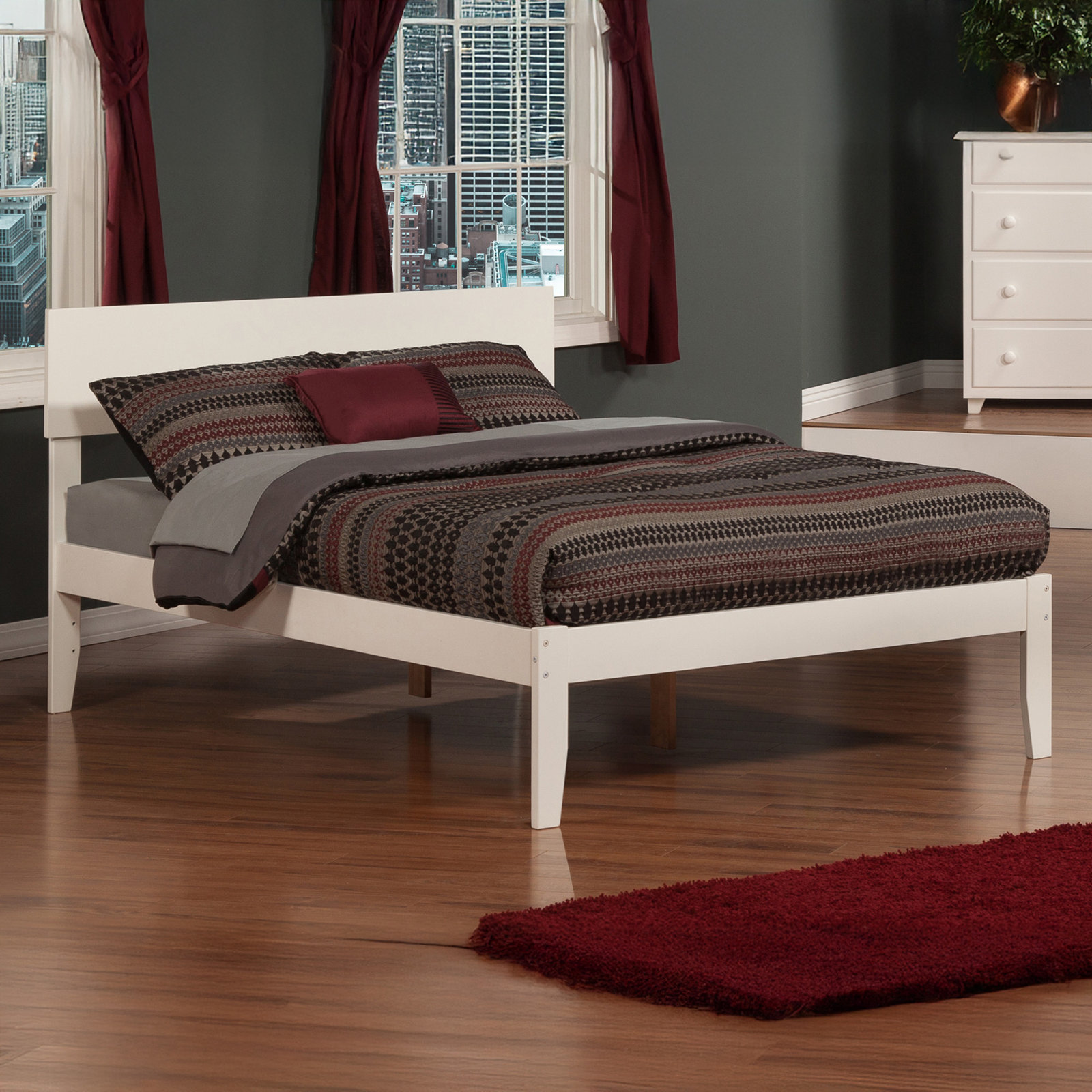 Lampley Solid Wood Platform Bed, Full, White