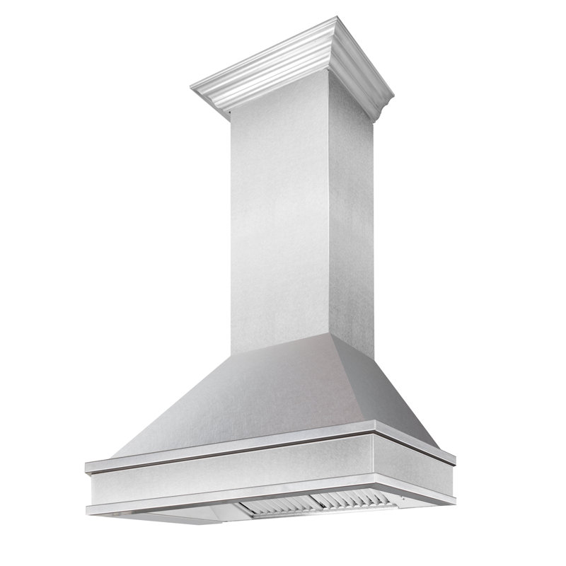 Hotte de cuisine murale à conduit 30 pouces ZLINE en acier inoxydable satiné ZLINE Designer (8656S-30), 30