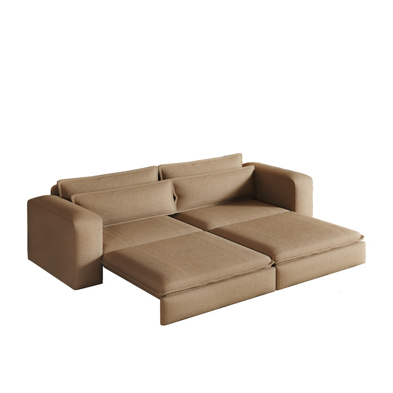 Canapé-lit 93 po pour très grand lit, canapé-lit escamotable, canapé-lit convertible 3 en 1, méridienne, canapé-lit 3 places avec 2 coussins lombaires pour le salon, bureau