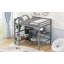 Lit mezzanine double avec tablettes multifonctionnelles et bureau sous le lit-1368232711