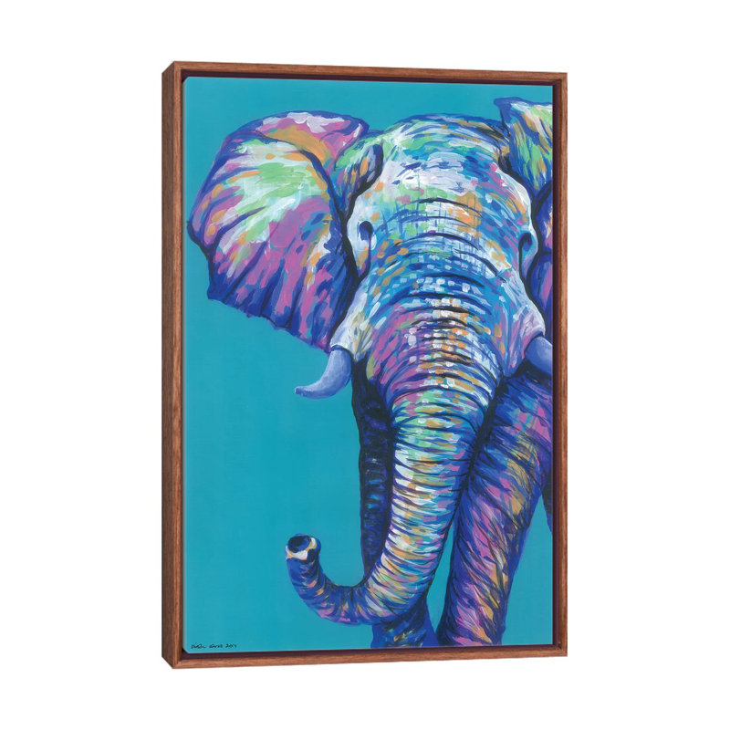 Elephantastic 1 Piece Painting on Canvas, 101.6 cm H x 66.04 cm W, Classic Brown Wood Framed