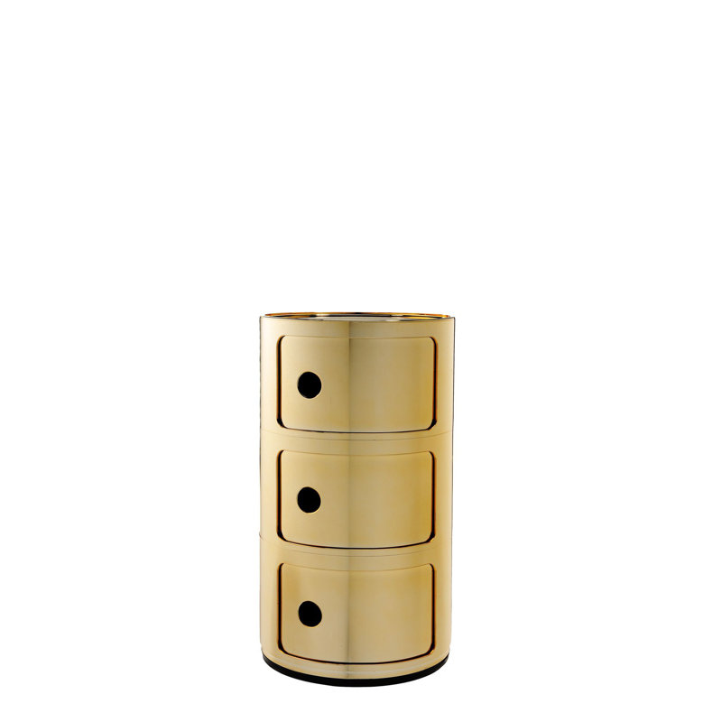 Gold Componibili 3-Tier Round Stackable Storage Module