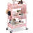3-Tiers Stainless Steel Utility Cart with Wheels,17.7*11.8*29.5 inch Rolling Cart,Metal Cart, Salon Trolley Cart,Kitchen Storage Cart,Bathroom Cart,Metal Cart-78878953