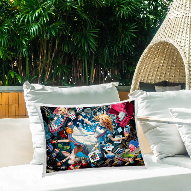 Coussin extérieur Storybook Girl & Rabbit