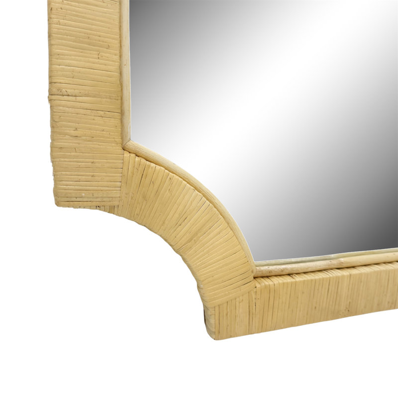 1-Piece Natural Rattan Wall Mirror