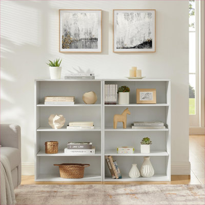 Tablettes de rangement multifonctionnelles à 8 couches en MDF blanc et blanc pour la maison et le bureau