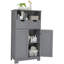 Armoire de rangement en bois Red Barrel Studio® pour salle de bain avec tablette ouverte, 2 portes et 2 tiroirs espresso-220090654