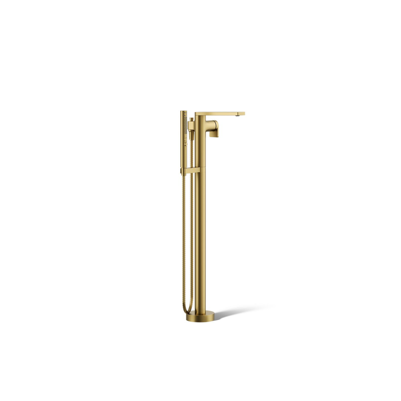 Composed Freestanding Bath Faucet, Vibrant Brushed Moderne Brass