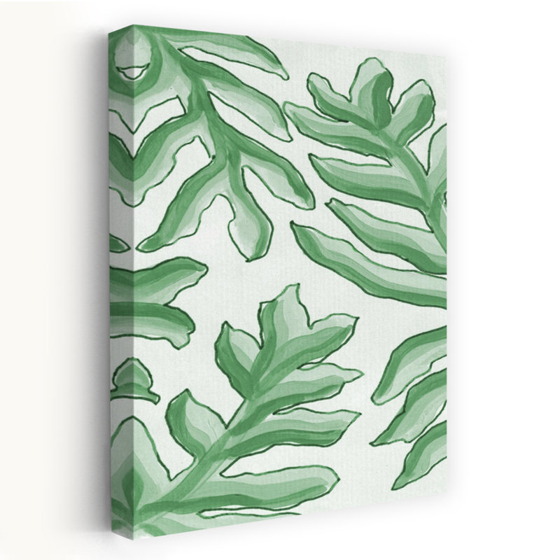 Contemporary Art Abstract Fern Palm Coastal Wall Art by Lori Ann Folz - Wrapped Canvas Print, 30.48 cm H x 20.32 cm W