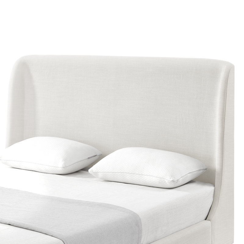 Lit plateforme Elegance Rosalee, Blanc crème, Simple