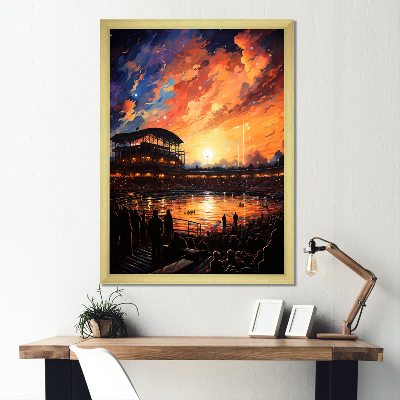 Clash du stade Stadium I, H 32 po x l 16 po x P 1 po, Cadre doré simple