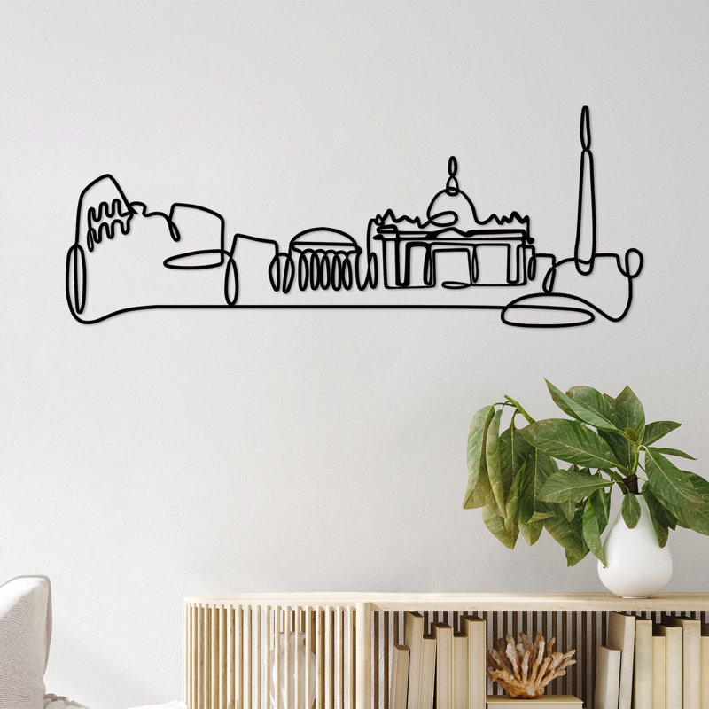 Stylish Decorative Metal Wall Accessory, Black, 47.2 x 17.7 x 0.6 inches | 100% Metal Construction, Thickness: 0.08 inches | Lightweight at 1.6 lbs, Perfect for Modern Home Décor & Unique Wall Art