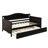 Twin Wooden Daybed with Trundle Bed, Sofa Bed for Bedroom Living Room,Espresso(OLD SKU:WF192861AAP)-2137007094
