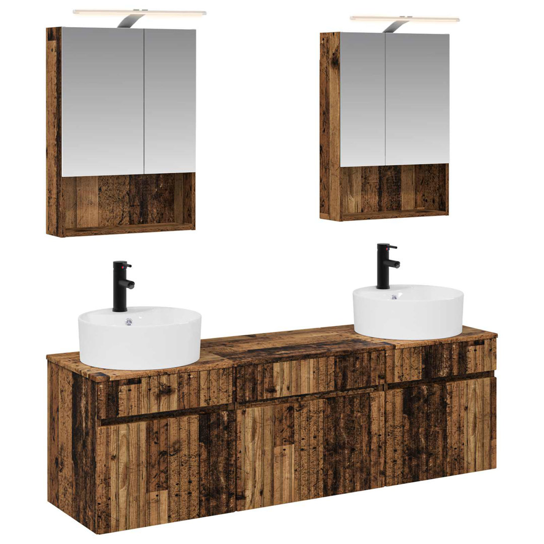 vidaXL Bathroom Cabinet Set 5 pcs 50 x 14.5 x 70 cm Engineered Wood