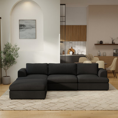 Canapé modulaire rembourré 4 pièces avec repose-pieds Boucle