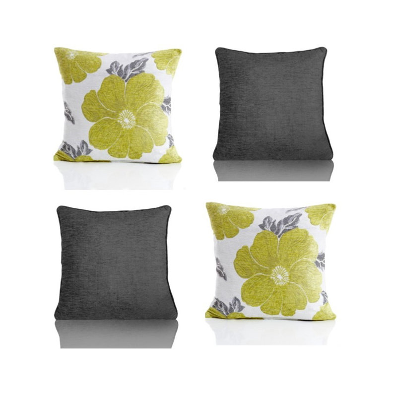 Darionte Square Cushion, Lime/Charcoal