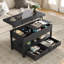 Lift Top Four Leg Coffee Table with Storage-1797073357