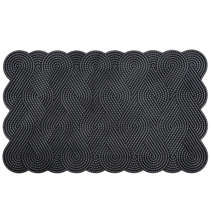Copper Knotted Rubber Mat 18 ''x  30'', Silver