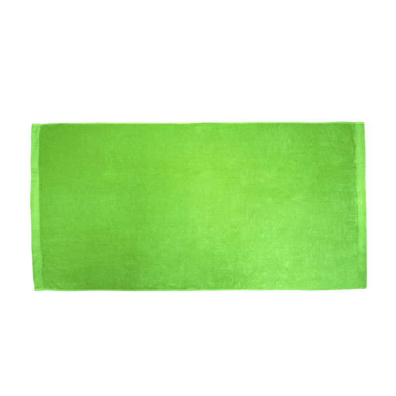 Monthamre 100% Cotton Midweight Beach Towel, Lime Green