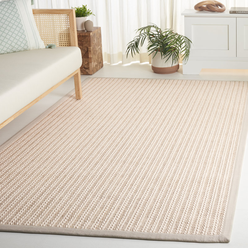 Tapis ivoire tissé à la machine Abinadab, Rectangle de 5 pi x 8 pi