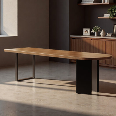 Solid wood desk semi-elliptical office table