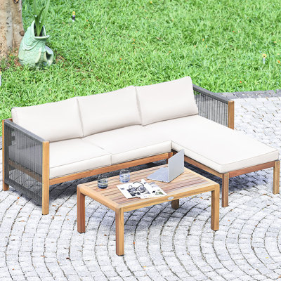 Zahiem Acacia 4 - Person Patio Conversation Set with Cushions