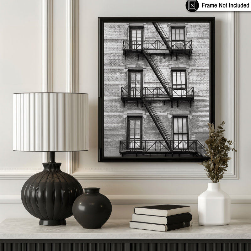 Stairway on Manhattan Building, Unframed, Poster, 18"H x 24"W