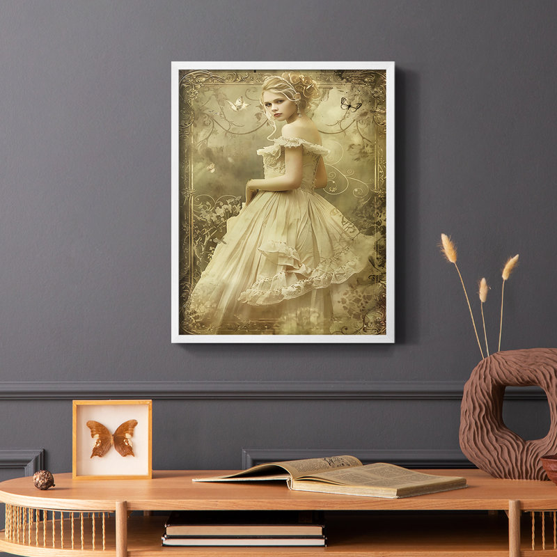 WOMEN Series CECLII - reproduction encadrée de qualité supérieure - prête à être accrochée - aucun clou requis, Blanc