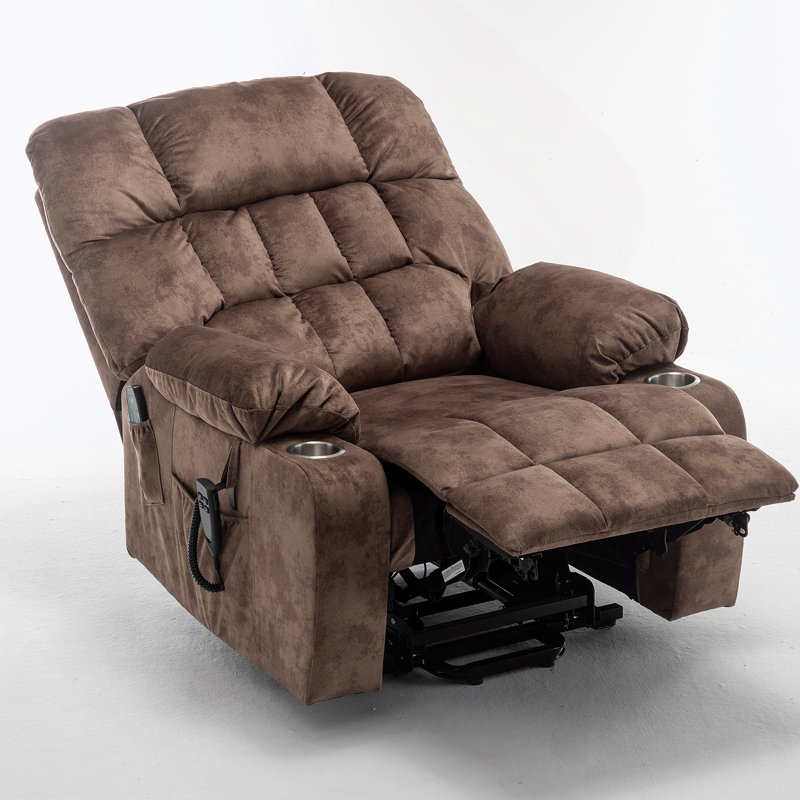 Lift Chair Specially Designed for Big and Tall Individuals with Mobility Challenges: High-Density Foam Sofa with Heat, Massage, Pockets, Cup Holders, and Dual OKIN Motors