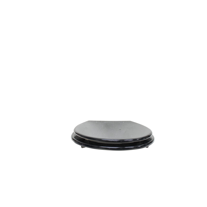 Sotero Stylish & Durable Mdf Glitter Coating Bathroom Essential-black Elongated Hard Toilet Seat