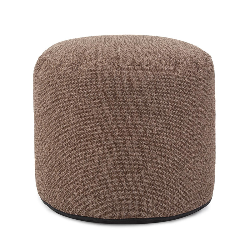 Pouf rond de 22 po de largeur, 100% polyester Panama chocolat