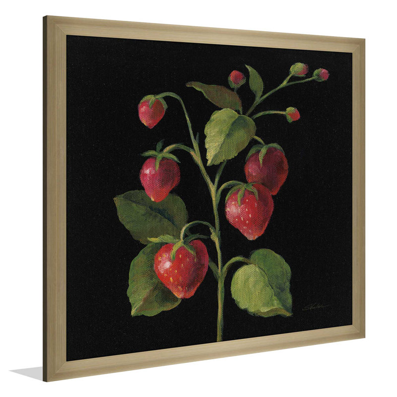 « fraise no words », reproduction de peinture à l’acrylique sur toile encadrée, H 21,5 po x l 21,5 po x P 0,75 po