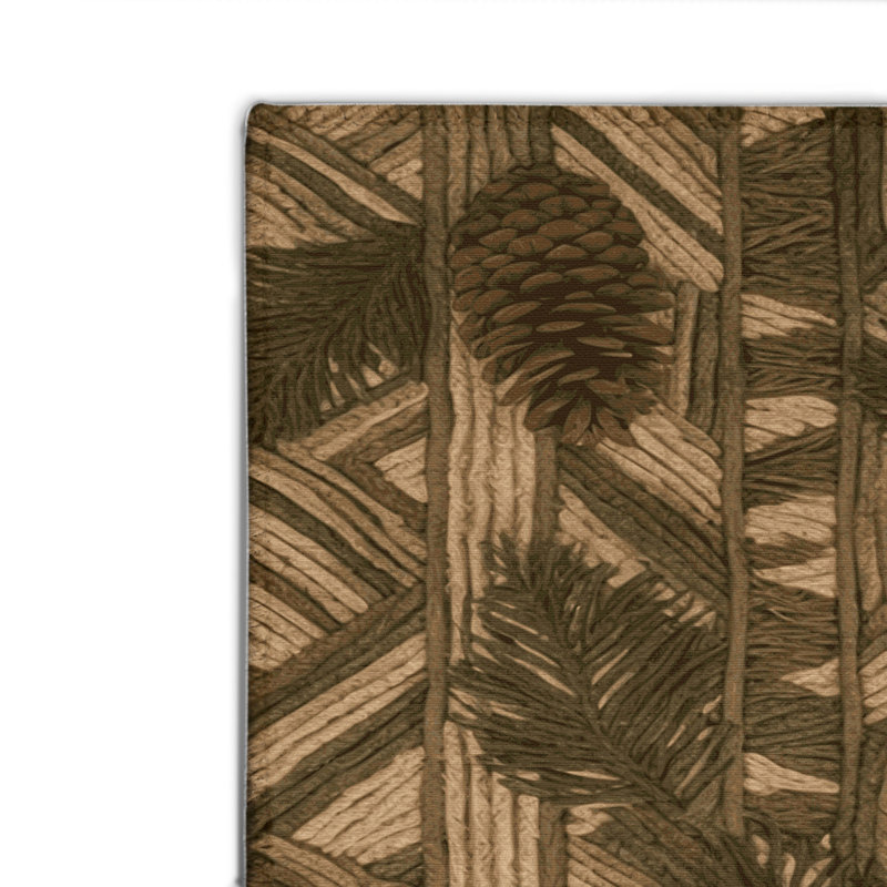 Botanical Brown Indoor and Outdoor Area Rug, Rectangle 2' x 3'