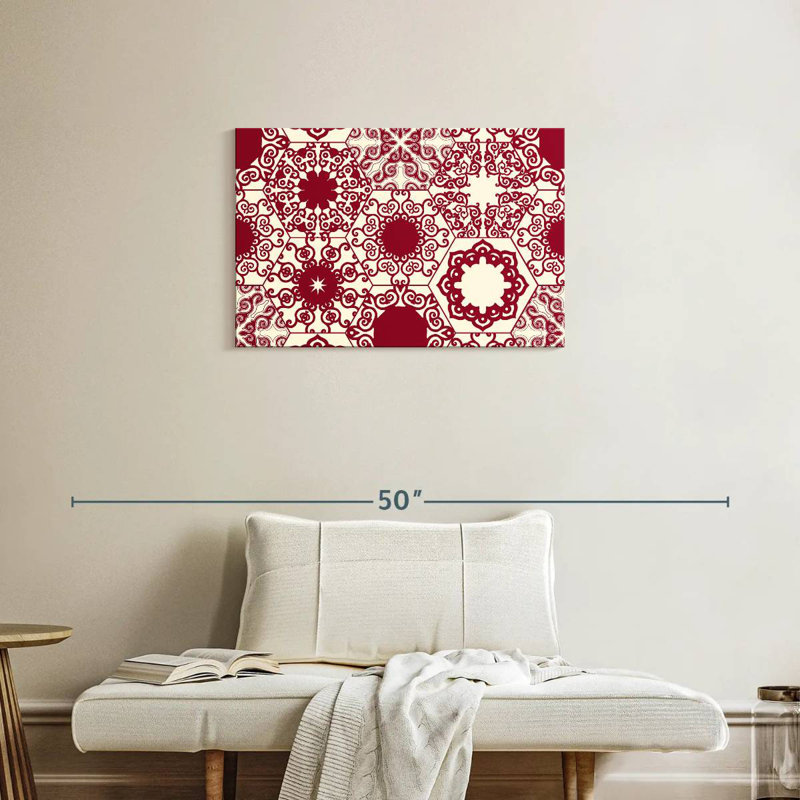 Kerner Red Hexagon Patterns, 20" H x 30" W