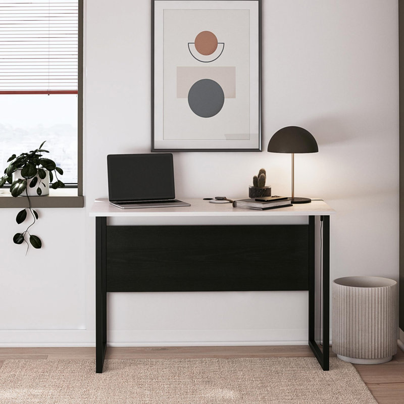 Bureau d'écriture avec pieds en métal, Blanc