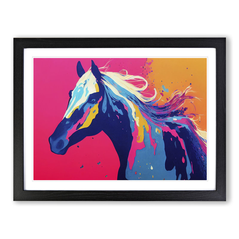 Horse Splash Vol.1 - Single Picture Frame Print, Black Framed, 46cm H x 64cm W x 2cm D