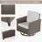 Outdoor Rattan Furniture Set, 2 Swivel Chairs with Weather-Resistant Cushions and 1 Coffee Table for Patio Garden Balcony-1495030331