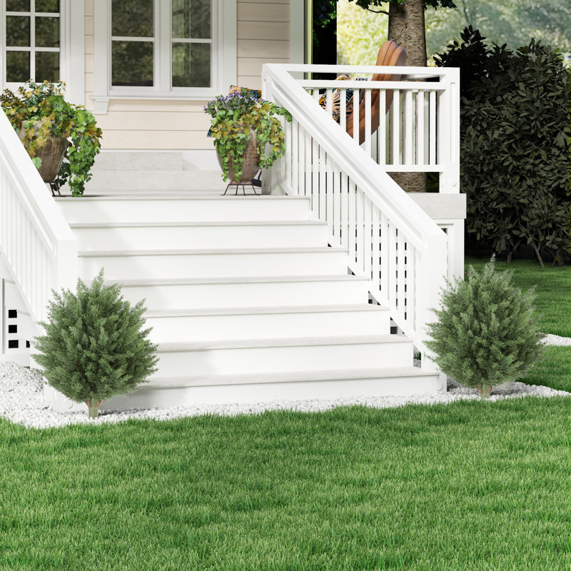 24" Artificial Cypress Trees with Ground Stake, Set of 2, Green