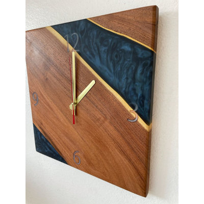 Horloge murale en résine époxy pour le salon, la chambre, la salle de bain et le bureau