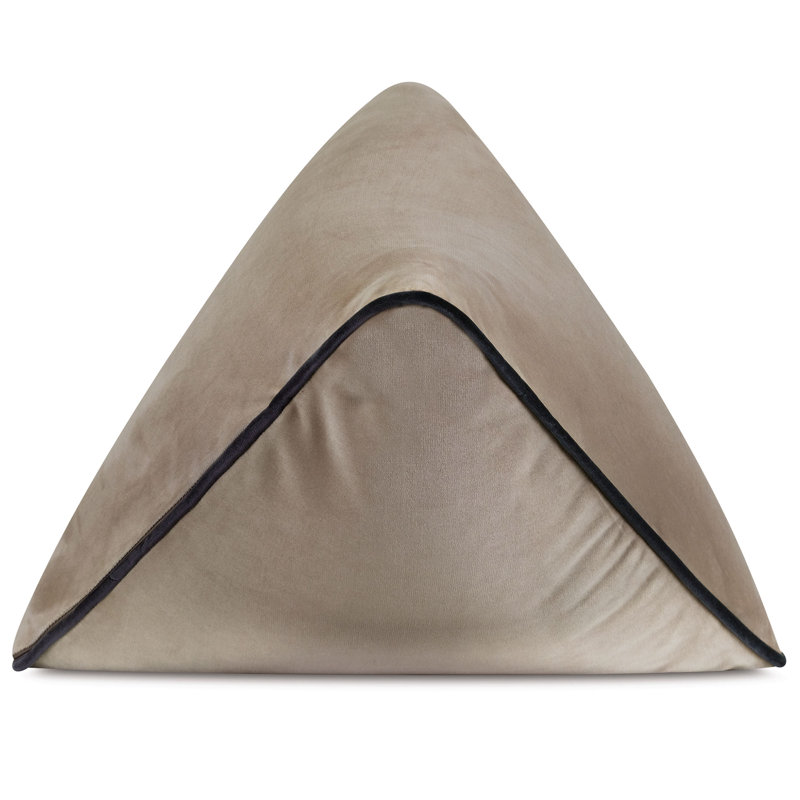 Studio 773 Lifestyle Velvet Triangular Pillow Cover & Insert, Khaki
