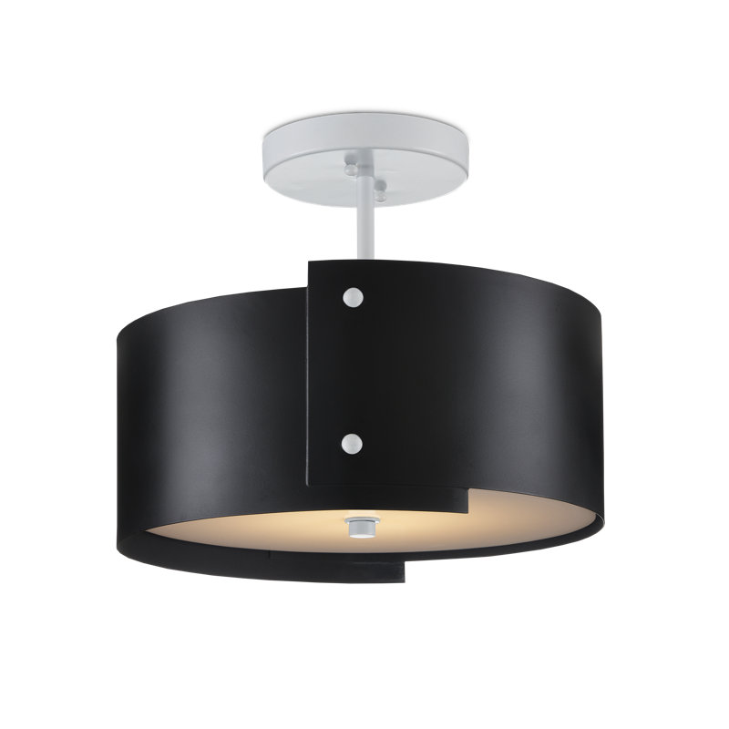 Ritsu 1 - Light Semi Flush Mount, Blacksmith/Sugar White
