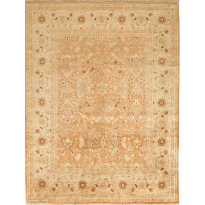 Wool Oriental Area Rug in Bronze/Ivory