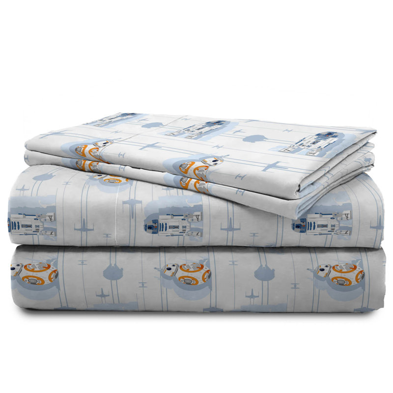 Ensemble de draps 100% coton biologique, Ensemble de draps pour grand lit avec 2 taies d'or